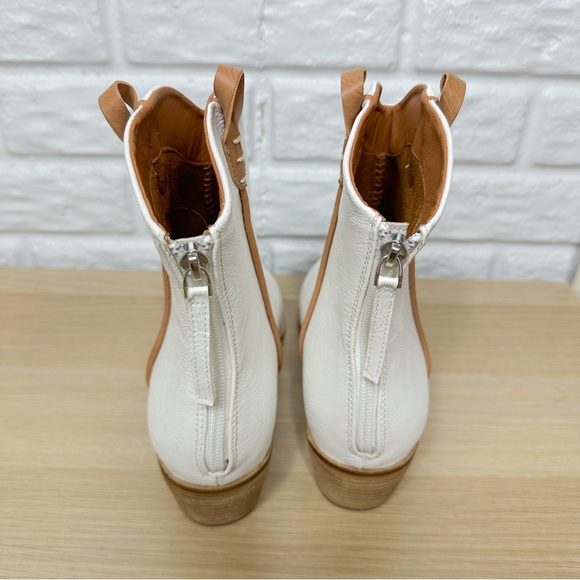 Beast Fashion White Pointed Toe Ankle Booties Size 10 - Picture 5 of 7